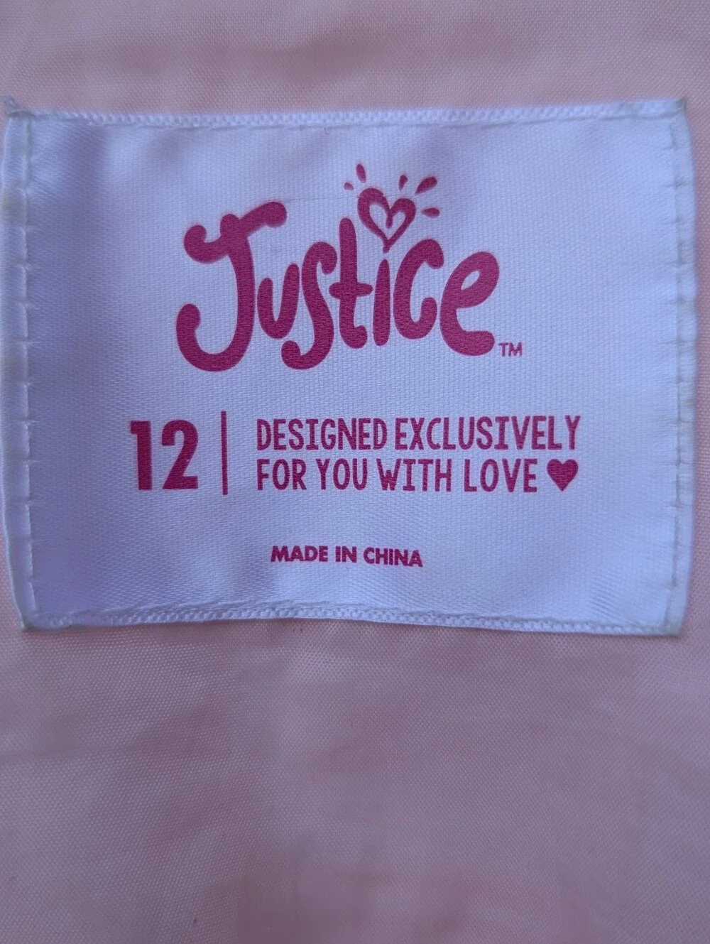 Justice Light Pink Faux Leather Moto Jacket
